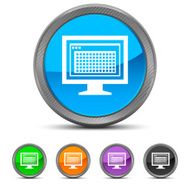 Computer Monitor icon on circle buttons - CircledSeries N174