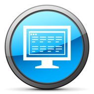 Computer Monitor icon on a round button - BrightSeries N186