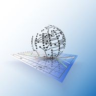 Globe network connections on the chart Abstract vector illustration