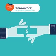 Vector two hands forming a dollar bill