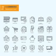 Thin line icons set Icons for e-commerce online shopping