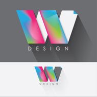 letter w colorful design element for business