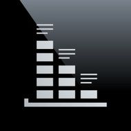 Bar Graph icon on a black background - CoreSeries N15