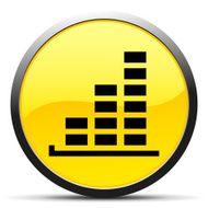 Bar Graph icon on a round button - CurveSeries N38