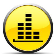Bar Graph icon on a round button - CurveSeries N39