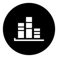 Bar Graph icon on a round button - DimSeries N2