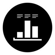 Bar Graph icon on a round button - DimSeries N3