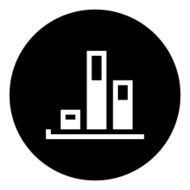 Bar Graph icon on a round button - DimSeries N6