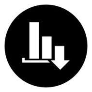 Bar Graph icon on a round button - DimSeries N8