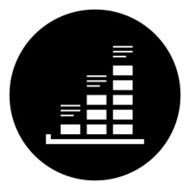 Bar Graph icon on a round button - DimSeries N10