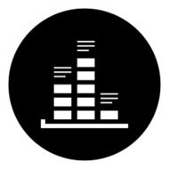 Bar Graph icon on a round button - DimSeries N11