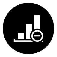 Bar Graph icon on a round button - DimSeries N12