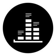 Bar Graph icon on a round button - DimSeries N14