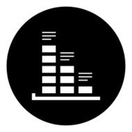 Bar Graph icon on a round button - DimSeries N16
