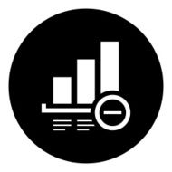 Bar Graph icon on a round button - DimSeries N17