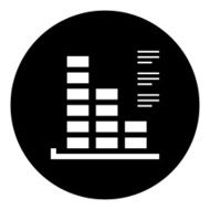 Bar Graph icon on a round button - DimSeries N18