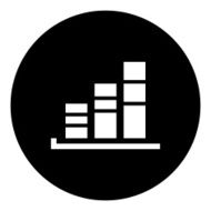 Bar Graph icon on a round button - DimSeries N19
