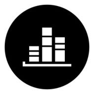 Bar Graph icon on a round button - DimSeries N20
