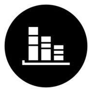 Bar Graph icon on a round button - DimSeries N21