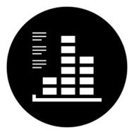 Bar Graph icon on a round button - DimSeries N22