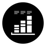 Bar Graph icon on a round button - DimSeries N23