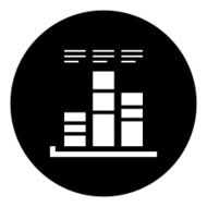 Bar Graph icon on a round button - DimSeries N25
