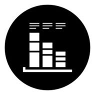 Bar Graph icon on a round button - DimSeries N26