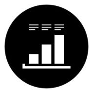Bar Graph icon on a round button - DimSeries N27
