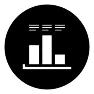 Bar Graph icon on a round button - DimSeries N28
