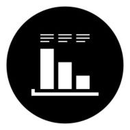 Bar Graph icon on a round button - DimSeries N29
