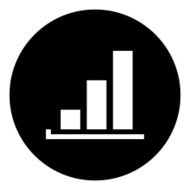 Bar Graph icon on a round button - DimSeries N30