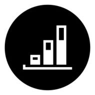 Bar Graph icon on a round button - DimSeries N33