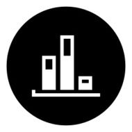 Bar Graph icon on a round button - DimSeries N34