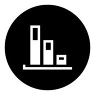 Bar Graph icon on a round button - DimSeries N35