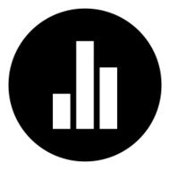 Bar Graph icon on a round button - DimSeries N36