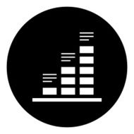 Bar Graph icon on a round button - DimSeries N37