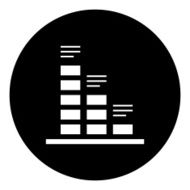 Bar Graph icon on a round button - DimSeries N38