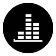 Bar Graph icon on a round button - DimSeries N41