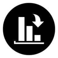 Bar Graph icon on a round button - DimSeries N42