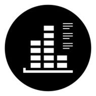 Bar Graph icon on a round button - DimSeries N43