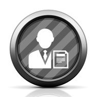 Businessman icon on a round button - EliteSeries N11