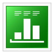 Bar Graph icon on a square button - FlatSeries N3