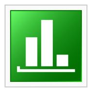 Bar Graph icon on a square button - FlatSeries N4