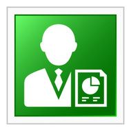 Businessman icon on a square button - FlatSeries N3