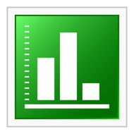 Bar Graph icon on a square button - FlatSeries N7