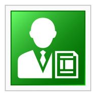 Businessman icon on a square button - FlatSeries N5