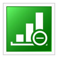 Bar Graph icon on a square button - FlatSeries N10
