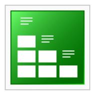 Bar Graph icon on a square button - FlatSeries N11