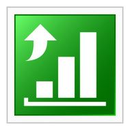 Bar Graph icon on a square button - FlatSeries N13