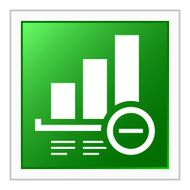 Bar Graph icon on a square button - FlatSeries N15